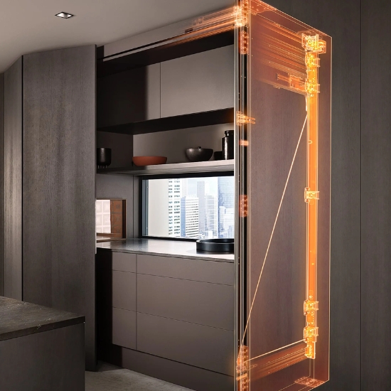 Hệ thống cửa trượt xếp âm Blum