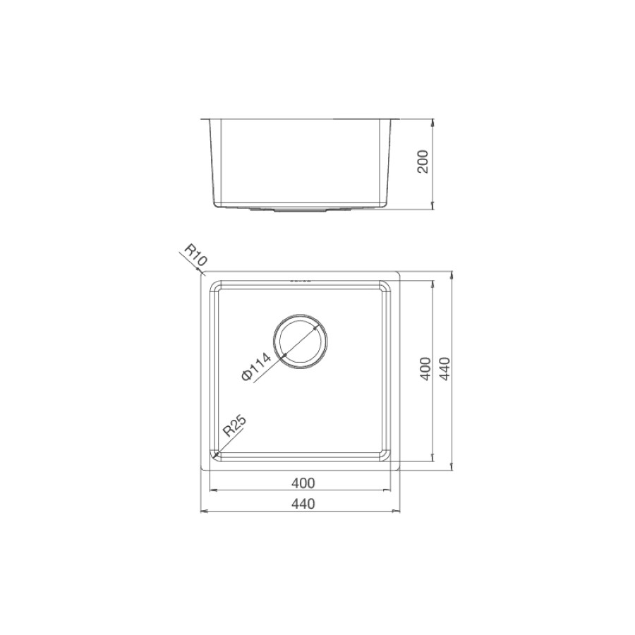 Chậu rửa chén 1 hố MS6044 inox 304 kích thước 44cm - Ảnh 2