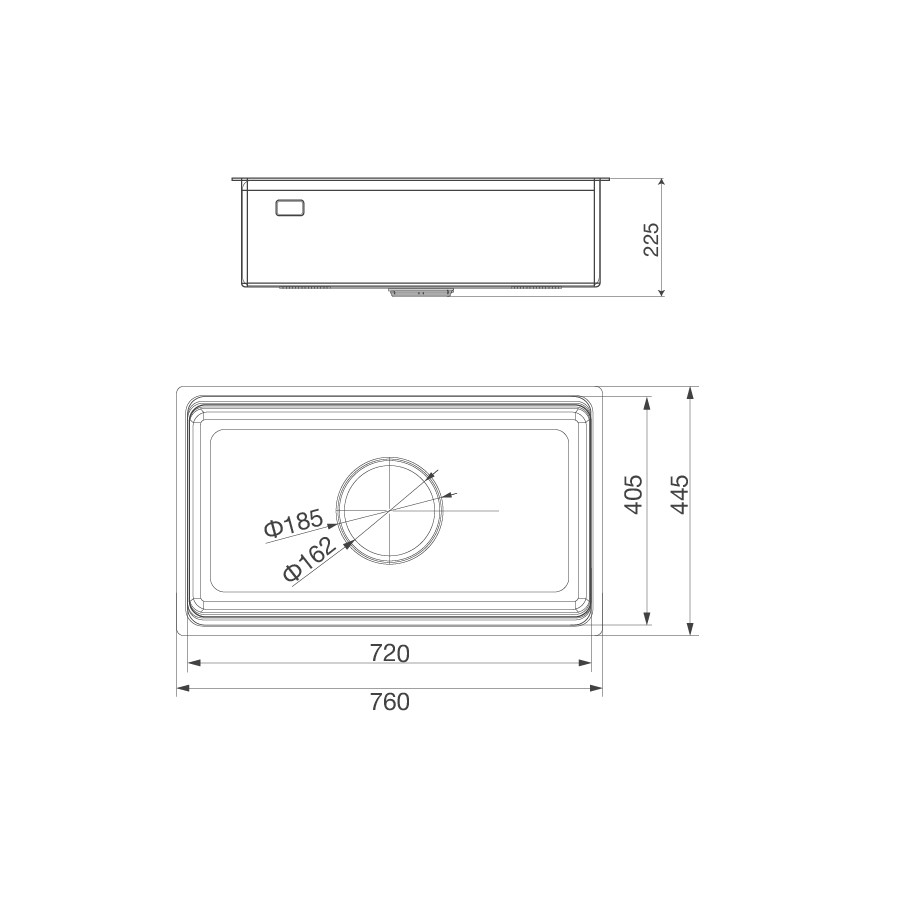 Chậu rửa chén 1 hố MS7645LINEN inox 304 linen kích thước 76cm - Ảnh 2
