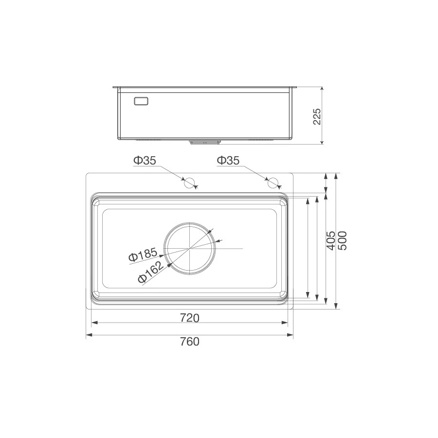 Chậu rửa chén 1 hố MS7650LINEN inox 304 linen kích thước 76cm - Ảnh 2