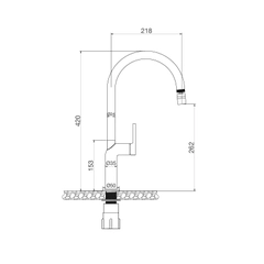 Vòi rửa chén nóng lạnh K2202CR đồng thau chrome - Ảnh 2