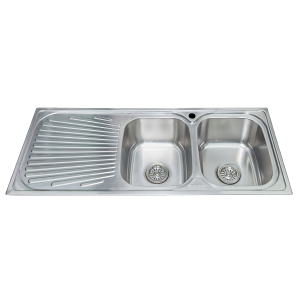 Chậu rửa chén 2 hố MS1026L inox 304 kích thước 118cm