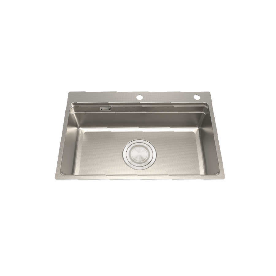 Chậu rửa chén 1 hố MS7650LINEN inox 304 linen kích thước 76cm