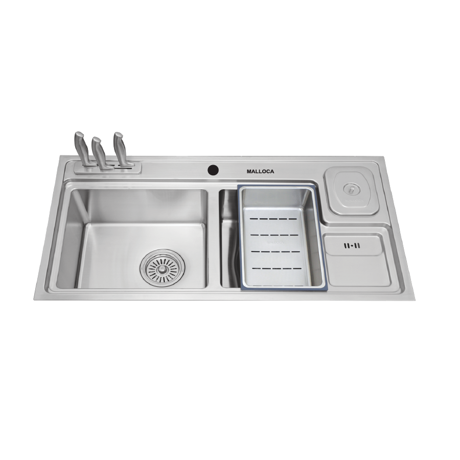 Chậu rửa chén 2 hố MS8804 inox 304 kích thước 98cm