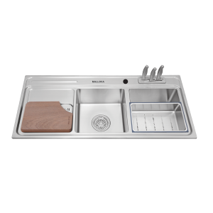 Chậu rửa chén 2 hố MS8816 inox 304 kích thước 115cm