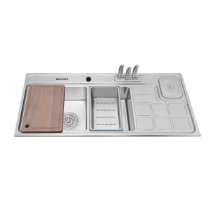 Chậu rửa chén 2 hố MS8817 inox 304 kích thước 115cm