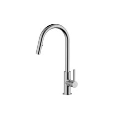 Vòi rửa chén nóng lạnh K012C dây rút đồng thau chrome