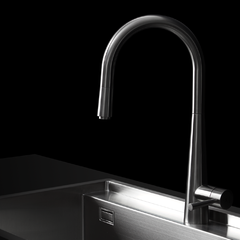 Vòi rửa chén nóng lạnh K095SS dây rút inox 304 - Ảnh 4
