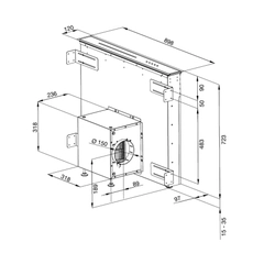 Máy hút mùi K900BM âm bàn downdraft 90cm Downdraft - Ảnh 4
